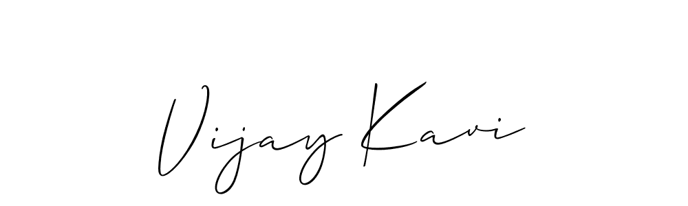 Use a signature maker to create a handwritten signature online. With this signature software, you can design (Allison_Script) your own signature for name Vijay Kavi. Vijay Kavi signature style 2 images and pictures png