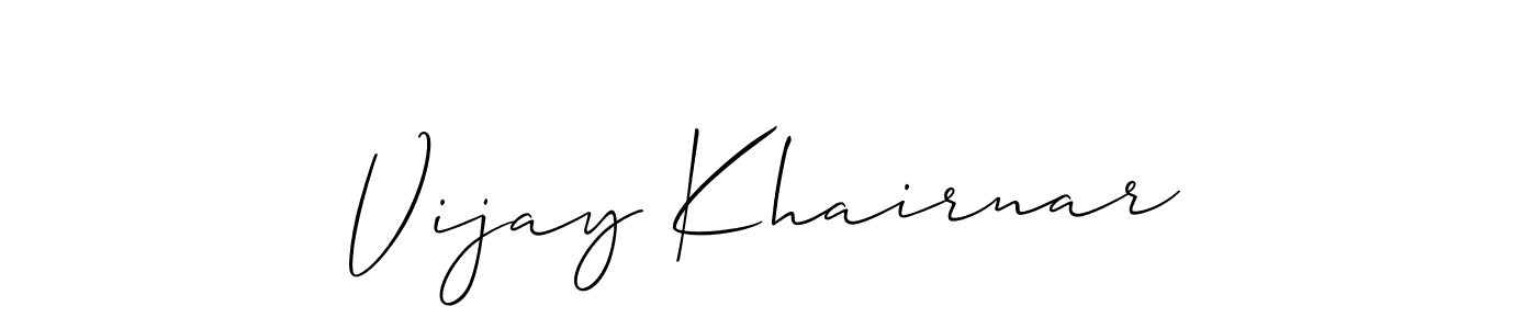 Create a beautiful signature design for name Vijay Khairnar. With this signature (Allison_Script) fonts, you can make a handwritten signature for free. Vijay Khairnar signature style 2 images and pictures png