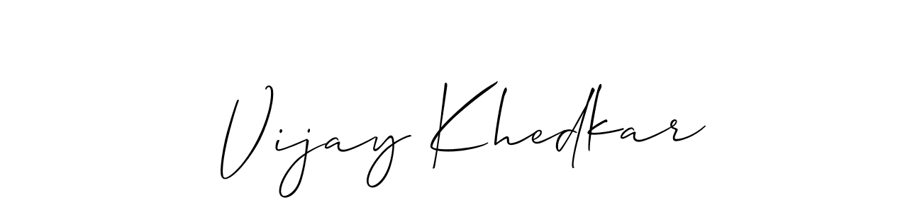 Design your own signature with our free online signature maker. With this signature software, you can create a handwritten (Allison_Script) signature for name Vijay Khedkar. Vijay Khedkar signature style 2 images and pictures png