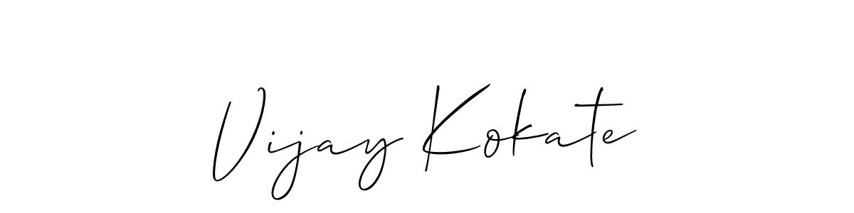 if you are searching for the best signature style for your name Vijay Kokate. so please give up your signature search. here we have designed multiple signature styles  using Allison_Script. Vijay Kokate signature style 2 images and pictures png