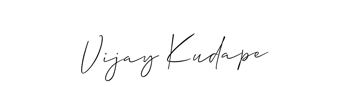 Create a beautiful signature design for name Vijay Kudape. With this signature (Allison_Script) fonts, you can make a handwritten signature for free. Vijay Kudape signature style 2 images and pictures png