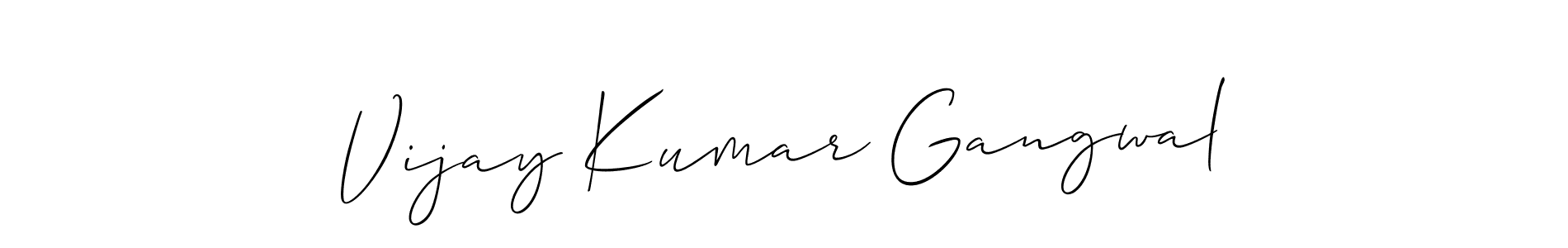 Make a beautiful signature design for name Vijay Kumar Gangwal. With this signature (Allison_Script) style, you can create a handwritten signature for free. Vijay Kumar Gangwal signature style 2 images and pictures png