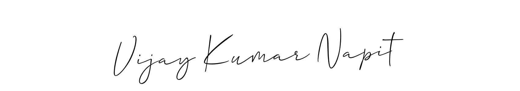 How to make Vijay Kumar Napit name signature. Use Allison_Script style for creating short signs online. This is the latest handwritten sign. Vijay Kumar Napit signature style 2 images and pictures png