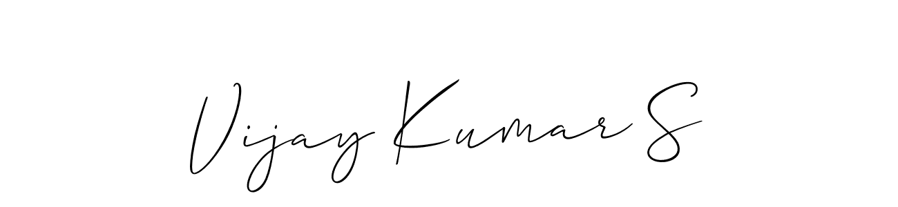 Also You can easily find your signature by using the search form. We will create Vijay Kumar S name handwritten signature images for you free of cost using Allison_Script sign style. Vijay Kumar S signature style 2 images and pictures png