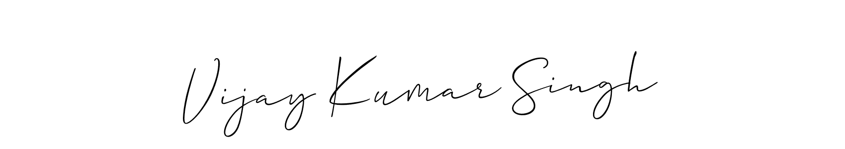 The best way (Allison_Script) to make a short signature is to pick only two or three words in your name. The name Vijay Kumar Singh include a total of six letters. For converting this name. Vijay Kumar Singh signature style 2 images and pictures png