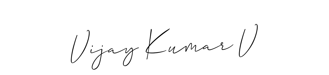 Design your own signature with our free online signature maker. With this signature software, you can create a handwritten (Allison_Script) signature for name Vijay Kumar V. Vijay Kumar V signature style 2 images and pictures png
