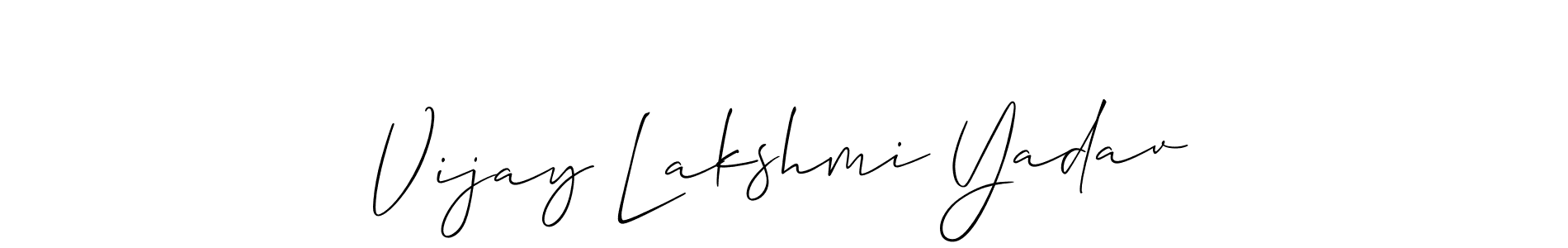 How to make Vijay Lakshmi Yadav name signature. Use Allison_Script style for creating short signs online. This is the latest handwritten sign. Vijay Lakshmi Yadav signature style 2 images and pictures png