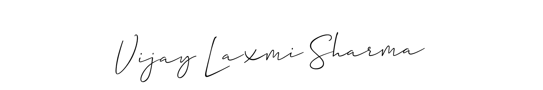 Make a beautiful signature design for name Vijay Laxmi Sharma. With this signature (Allison_Script) style, you can create a handwritten signature for free. Vijay Laxmi Sharma signature style 2 images and pictures png