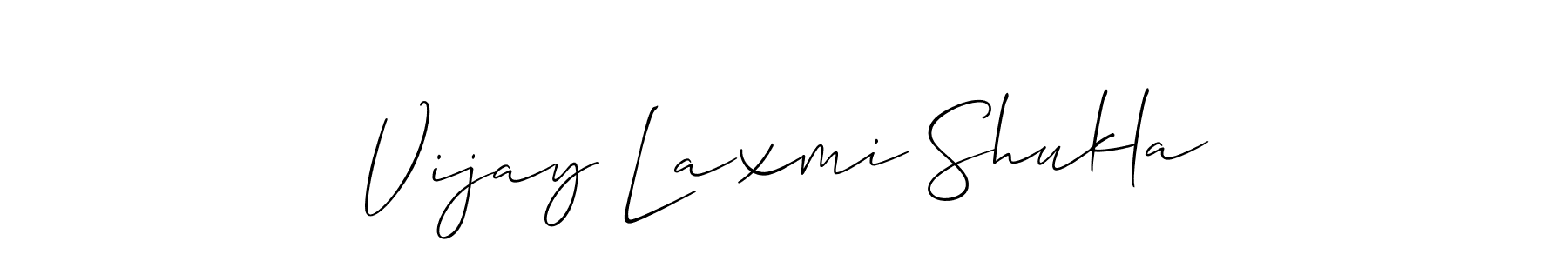 You should practise on your own different ways (Allison_Script) to write your name (Vijay Laxmi Shukla) in signature. don't let someone else do it for you. Vijay Laxmi Shukla signature style 2 images and pictures png