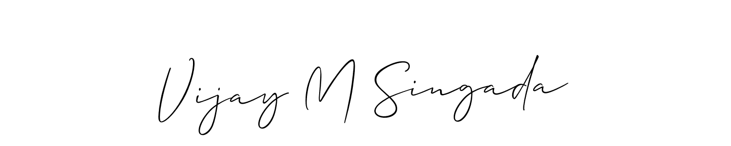 Allison_Script is a professional signature style that is perfect for those who want to add a touch of class to their signature. It is also a great choice for those who want to make their signature more unique. Get Vijay M Singada name to fancy signature for free. Vijay M Singada signature style 2 images and pictures png