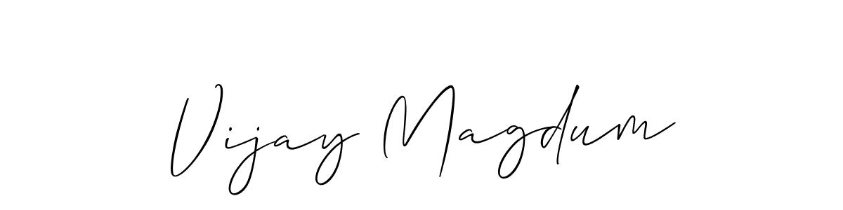 Also we have Vijay Magdum name is the best signature style. Create professional handwritten signature collection using Allison_Script autograph style. Vijay Magdum signature style 2 images and pictures png