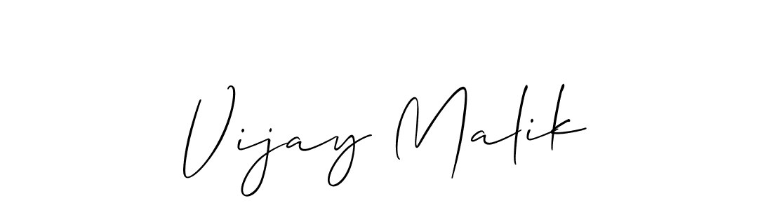 Use a signature maker to create a handwritten signature online. With this signature software, you can design (Allison_Script) your own signature for name Vijay Malik. Vijay Malik signature style 2 images and pictures png
