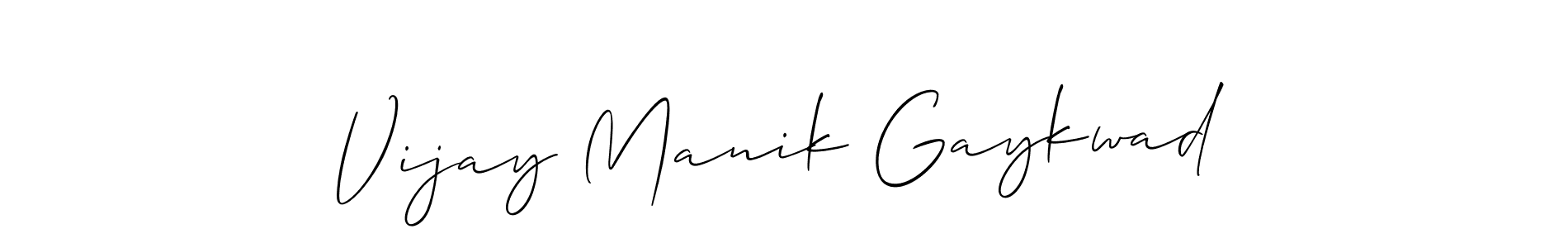 if you are searching for the best signature style for your name Vijay Manik Gaykwad. so please give up your signature search. here we have designed multiple signature styles  using Allison_Script. Vijay Manik Gaykwad signature style 2 images and pictures png