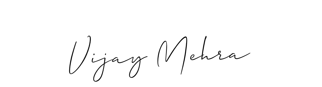 Create a beautiful signature design for name Vijay Mehra. With this signature (Allison_Script) fonts, you can make a handwritten signature for free. Vijay Mehra signature style 2 images and pictures png