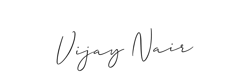 Also we have Vijay Nair name is the best signature style. Create professional handwritten signature collection using Allison_Script autograph style. Vijay Nair signature style 2 images and pictures png