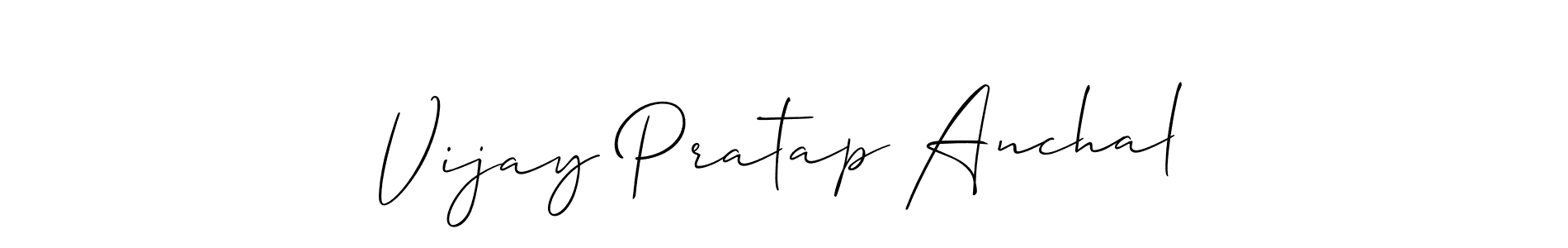 Vijay Pratap Anchal stylish signature style. Best Handwritten Sign (Allison_Script) for my name. Handwritten Signature Collection Ideas for my name Vijay Pratap Anchal. Vijay Pratap Anchal signature style 2 images and pictures png