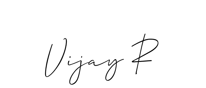 How to make Vijay R name signature. Use Allison_Script style for creating short signs online. This is the latest handwritten sign. Vijay R signature style 2 images and pictures png