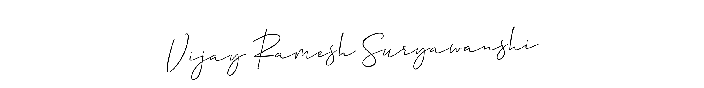 Create a beautiful signature design for name Vijay Ramesh Suryawanshi. With this signature (Allison_Script) fonts, you can make a handwritten signature for free. Vijay Ramesh Suryawanshi signature style 2 images and pictures png