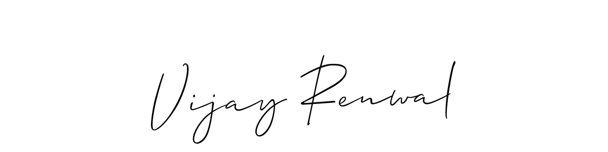 Allison_Script is a professional signature style that is perfect for those who want to add a touch of class to their signature. It is also a great choice for those who want to make their signature more unique. Get Vijay Renwal name to fancy signature for free. Vijay Renwal signature style 2 images and pictures png