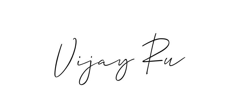 How to make Vijay Ru name signature. Use Allison_Script style for creating short signs online. This is the latest handwritten sign. Vijay Ru signature style 2 images and pictures png