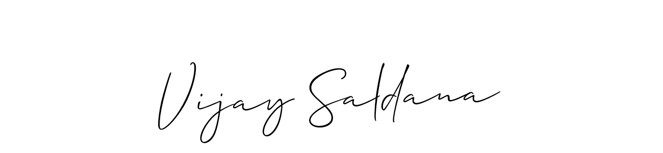 Create a beautiful signature design for name Vijay Saldana. With this signature (Allison_Script) fonts, you can make a handwritten signature for free. Vijay Saldana signature style 2 images and pictures png