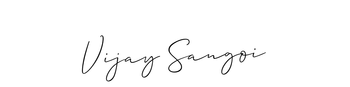 It looks lik you need a new signature style for name Vijay Sangoi. Design unique handwritten (Allison_Script) signature with our free signature maker in just a few clicks. Vijay Sangoi signature style 2 images and pictures png