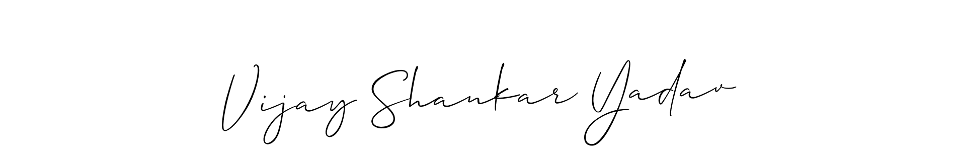 Also You can easily find your signature by using the search form. We will create Vijay Shankar Yadav name handwritten signature images for you free of cost using Allison_Script sign style. Vijay Shankar Yadav signature style 2 images and pictures png