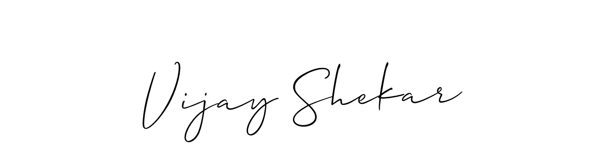 How to make Vijay Shekar name signature. Use Allison_Script style for creating short signs online. This is the latest handwritten sign. Vijay Shekar signature style 2 images and pictures png