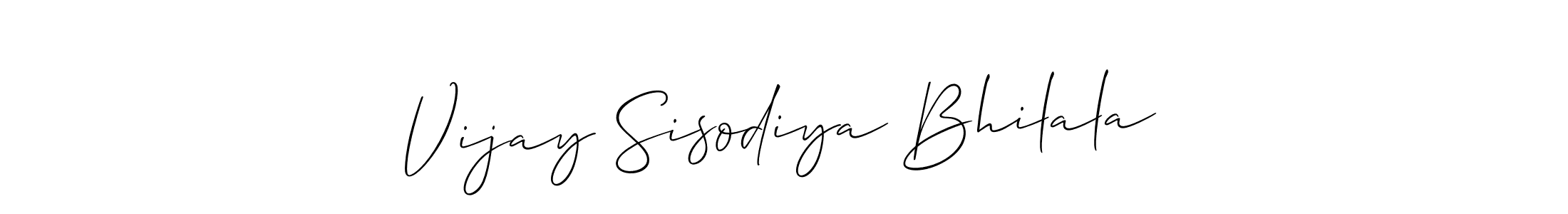 This is the best signature style for the Vijay Sisodiya Bhilala name. Also you like these signature font (Allison_Script). Mix name signature. Vijay Sisodiya Bhilala signature style 2 images and pictures png