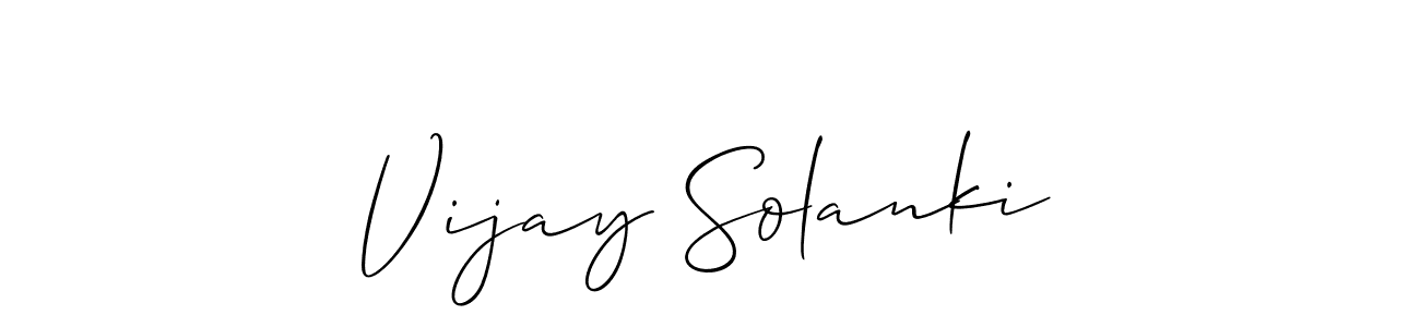 Create a beautiful signature design for name Vijay Solanki. With this signature (Allison_Script) fonts, you can make a handwritten signature for free. Vijay Solanki signature style 2 images and pictures png
