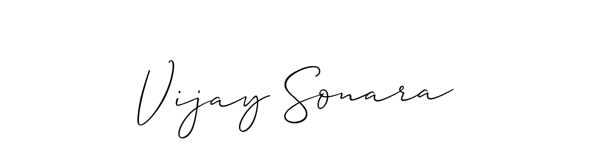 Use a signature maker to create a handwritten signature online. With this signature software, you can design (Allison_Script) your own signature for name Vijay Sonara. Vijay Sonara signature style 2 images and pictures png