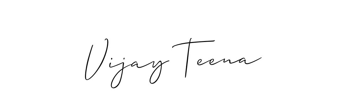 Also we have Vijay Teena name is the best signature style. Create professional handwritten signature collection using Allison_Script autograph style. Vijay Teena signature style 2 images and pictures png