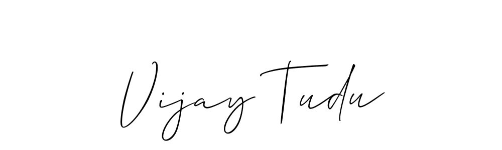 Allison_Script is a professional signature style that is perfect for those who want to add a touch of class to their signature. It is also a great choice for those who want to make their signature more unique. Get Vijay Tudu name to fancy signature for free. Vijay Tudu signature style 2 images and pictures png