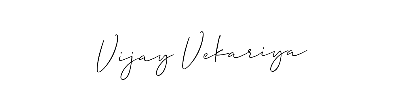 Make a short Vijay Vekariya signature style. Manage your documents anywhere anytime using Allison_Script. Create and add eSignatures, submit forms, share and send files easily. Vijay Vekariya signature style 2 images and pictures png