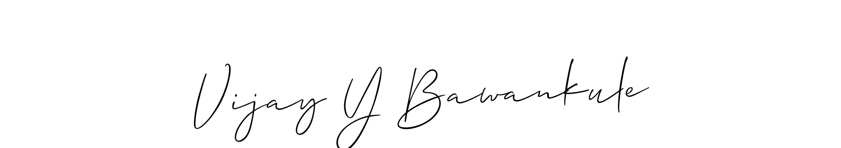 The best way (Allison_Script) to make a short signature is to pick only two or three words in your name. The name Vijay Y Bawankule include a total of six letters. For converting this name. Vijay Y Bawankule signature style 2 images and pictures png