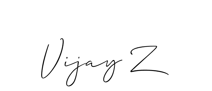 Use a signature maker to create a handwritten signature online. With this signature software, you can design (Allison_Script) your own signature for name Vijay Z. Vijay Z signature style 2 images and pictures png