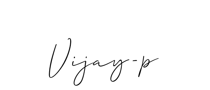 The best way (Allison_Script) to make a short signature is to pick only two or three words in your name. The name Vijay-p include a total of six letters. For converting this name. Vijay-p signature style 2 images and pictures png
