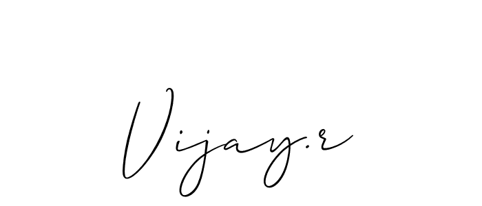 Use a signature maker to create a handwritten signature online. With this signature software, you can design (Allison_Script) your own signature for name Vijay.r. Vijay.r signature style 2 images and pictures png