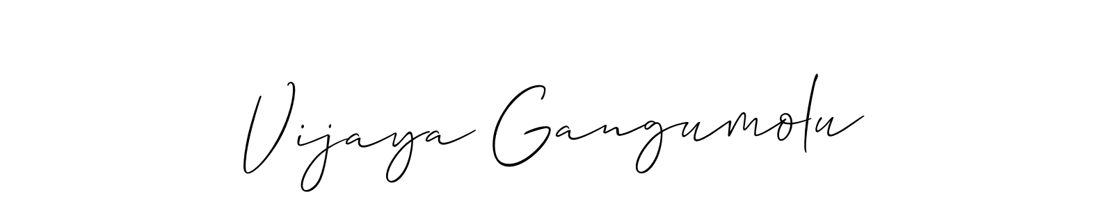 Make a short Vijaya Gangumolu signature style. Manage your documents anywhere anytime using Allison_Script. Create and add eSignatures, submit forms, share and send files easily. Vijaya Gangumolu signature style 2 images and pictures png