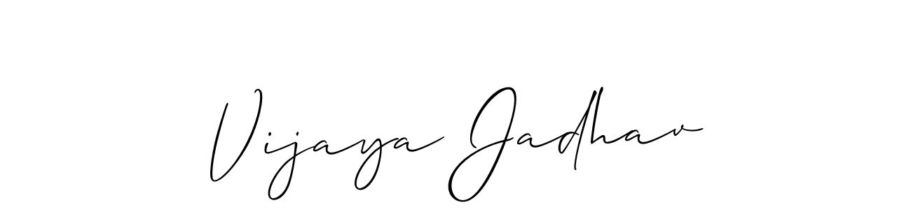 Also we have Vijaya Jadhav name is the best signature style. Create professional handwritten signature collection using Allison_Script autograph style. Vijaya Jadhav signature style 2 images and pictures png