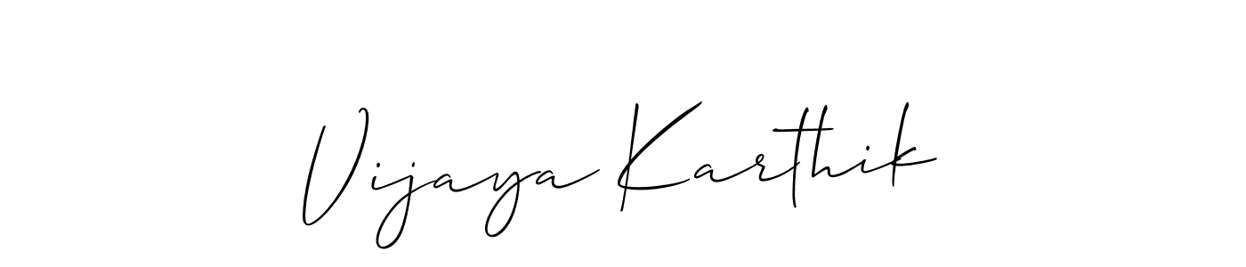 Make a short Vijaya Karthik signature style. Manage your documents anywhere anytime using Allison_Script. Create and add eSignatures, submit forms, share and send files easily. Vijaya Karthik signature style 2 images and pictures png