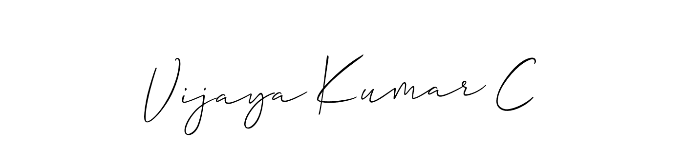 You should practise on your own different ways (Allison_Script) to write your name (Vijaya Kumar C) in signature. don't let someone else do it for you. Vijaya Kumar C signature style 2 images and pictures png