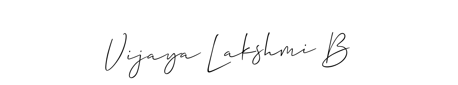 It looks lik you need a new signature style for name Vijaya Lakshmi B. Design unique handwritten (Allison_Script) signature with our free signature maker in just a few clicks. Vijaya Lakshmi B signature style 2 images and pictures png