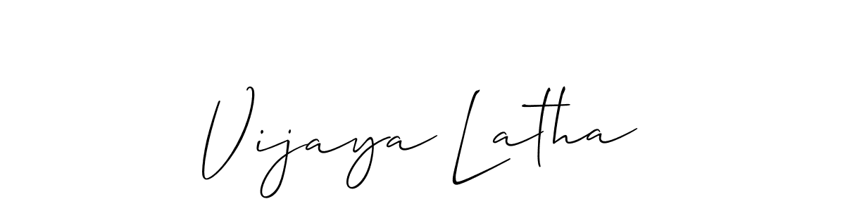 The best way (Allison_Script) to make a short signature is to pick only two or three words in your name. The name Vijaya Latha include a total of six letters. For converting this name. Vijaya Latha signature style 2 images and pictures png