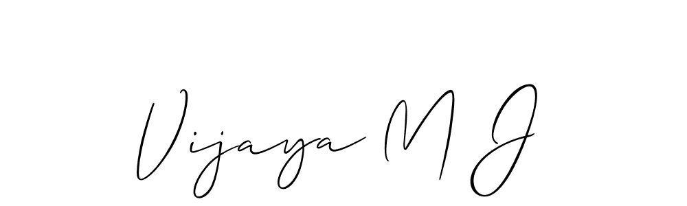 Also You can easily find your signature by using the search form. We will create Vijaya M J name handwritten signature images for you free of cost using Allison_Script sign style. Vijaya M J signature style 2 images and pictures png