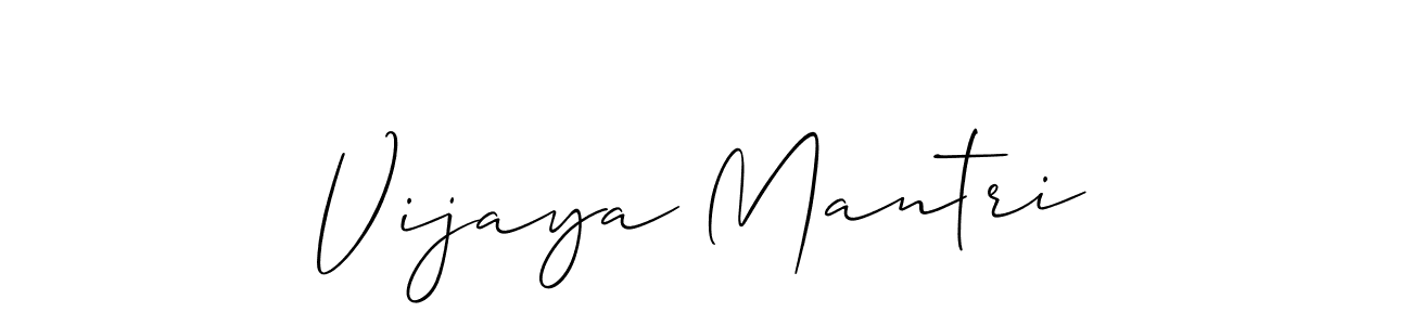 How to make Vijaya Mantri name signature. Use Allison_Script style for creating short signs online. This is the latest handwritten sign. Vijaya Mantri signature style 2 images and pictures png