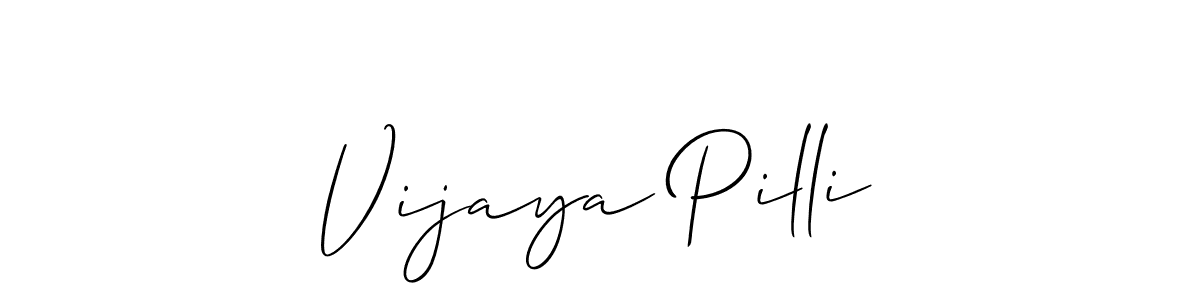 You should practise on your own different ways (Allison_Script) to write your name (Vijaya Pilli) in signature. don't let someone else do it for you. Vijaya Pilli signature style 2 images and pictures png