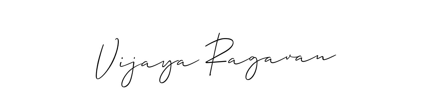 How to make Vijaya Ragavan name signature. Use Allison_Script style for creating short signs online. This is the latest handwritten sign. Vijaya Ragavan signature style 2 images and pictures png