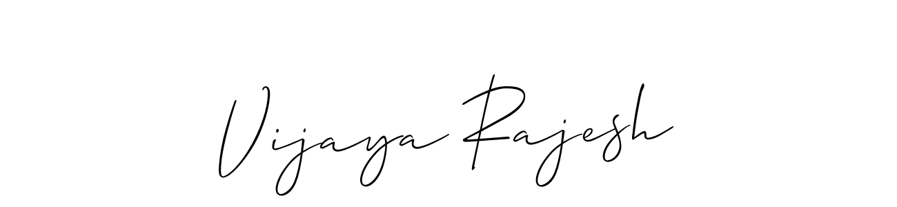 How to make Vijaya Rajesh name signature. Use Allison_Script style for creating short signs online. This is the latest handwritten sign. Vijaya Rajesh signature style 2 images and pictures png