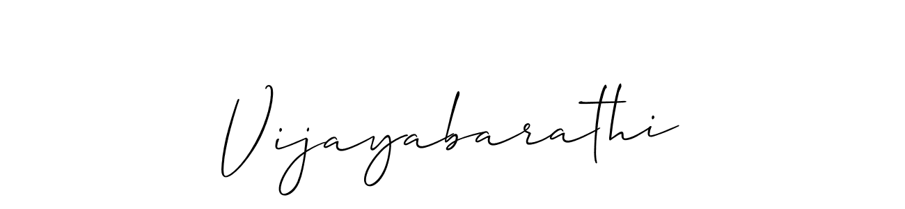 Create a beautiful signature design for name Vijayabarathi. With this signature (Allison_Script) fonts, you can make a handwritten signature for free. Vijayabarathi signature style 2 images and pictures png